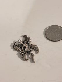 Vintage Sterling Silver Fairy Pendant