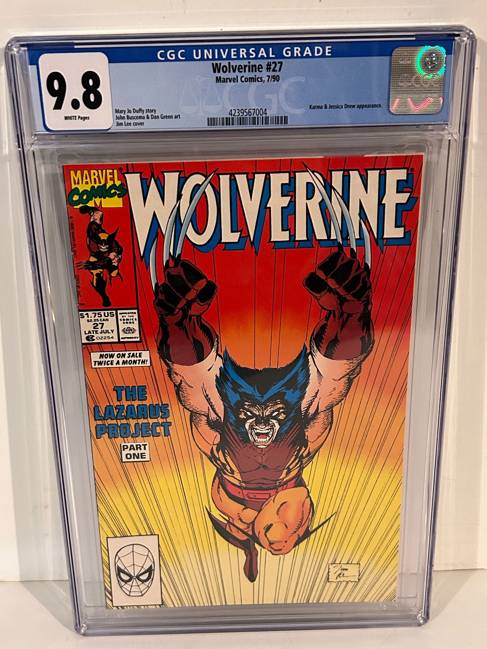 Vintage Comic Book CGC 9.8 Wolverine # 27 - Classic Jim Lee Cover (1 of 2)