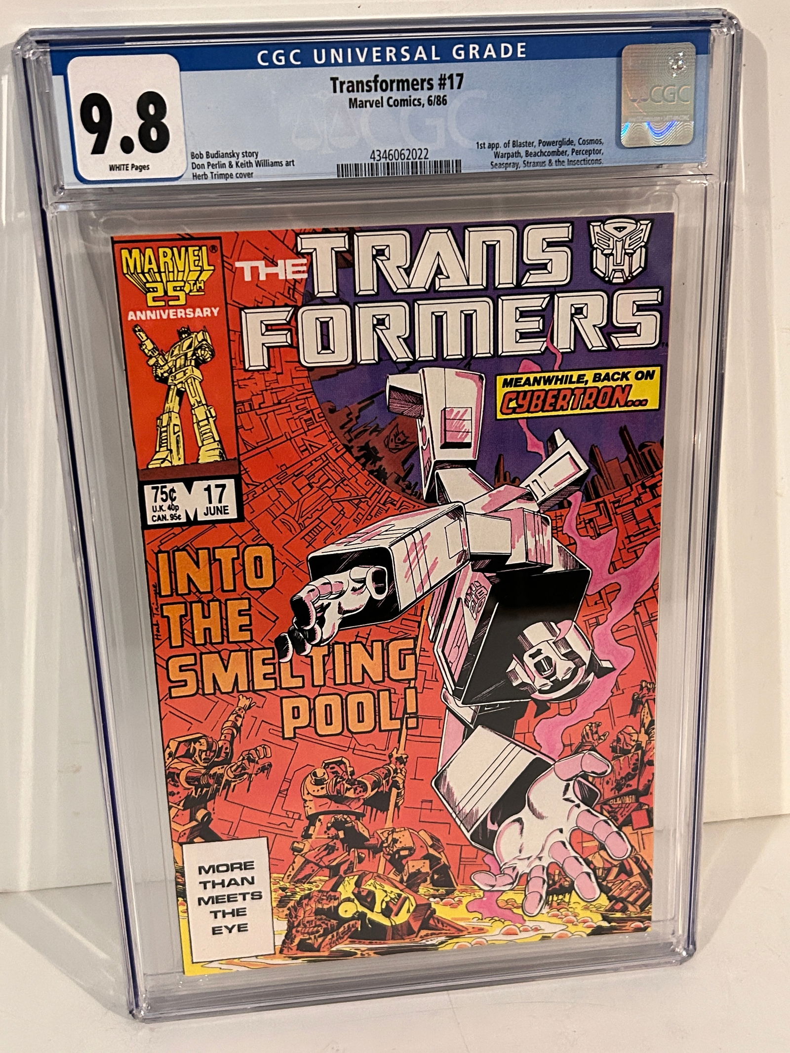 Vintage Comic Book The Transformers 17 CGC 9.8 1st Insecticons 6/1986 (1 of 2)