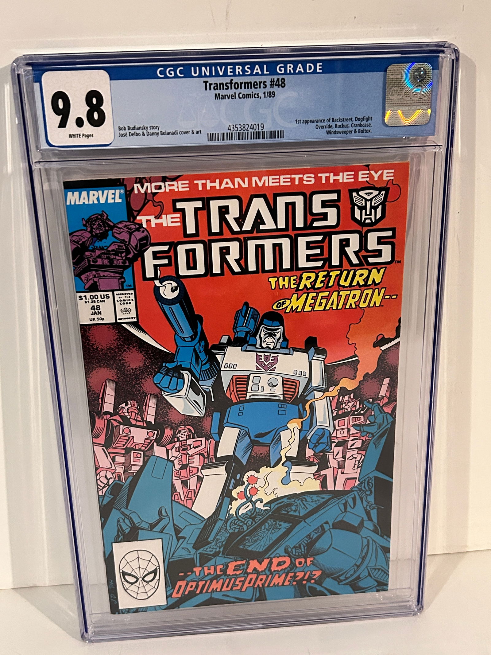 Vintage Comic Book Transformers #48 CGC 9.8 Graded Marvel Comic 1989 Key Issue 1st Many (1 of 2)