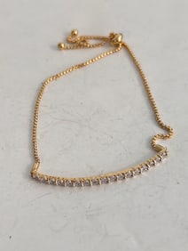 Vintage Sterling Silver Adjustable Vermeil Bracelet