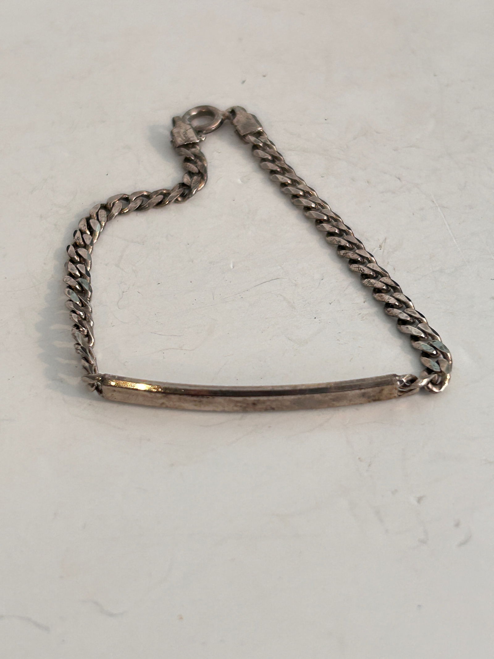 Vintage Sterling Silver name plate Bracelet 7" (1 of 4)