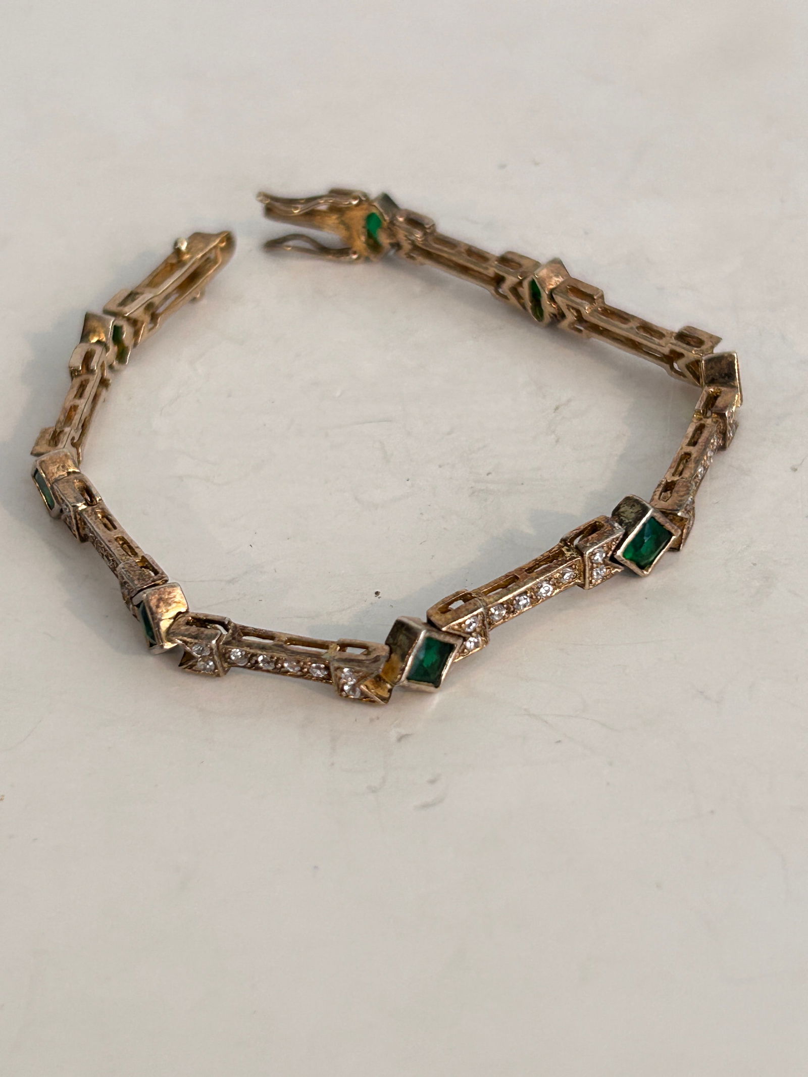 Vintage Sterling Silver rhinestone Bracelet 7 1/2" (1 of 4)