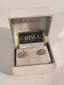 Vintage Sterling Silver Crislu post Earrings
