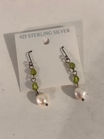 Vintage Sterling Silver pearl Earrings