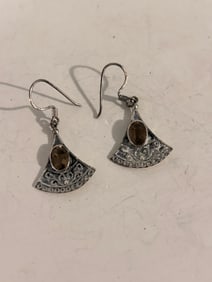 Vintage Sterling Silver Amethyst Earrings