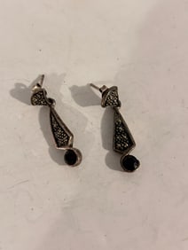 Vintage Sterling Silver marcasite Earrings