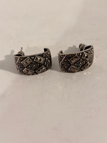 Vintage Sterling Silver Marcasite Earrings