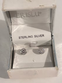 Vintage Sterling Silver Crislu post Earrings