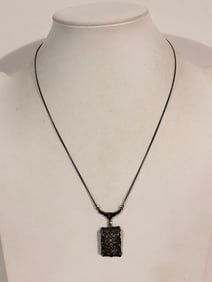 Vintage Sterling Silver filigree Necklace Sz 18"