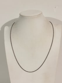 Vintage Sterling Silver tiny rope chain Necklace Sz 24"