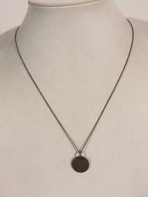 Vintage Sterling Silver quote pendant Necklace Sz 18" ( strong women may we know them may we raise
