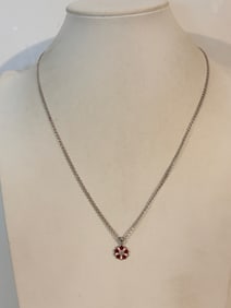 Vintage Sterling Silver Necklace pendant Sz 21"