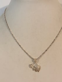 Vintage Sterling Silver filigree pendant Necklace Sz 15"