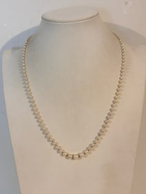 Vintage 14K Gold pearl Necklace Sz 22"