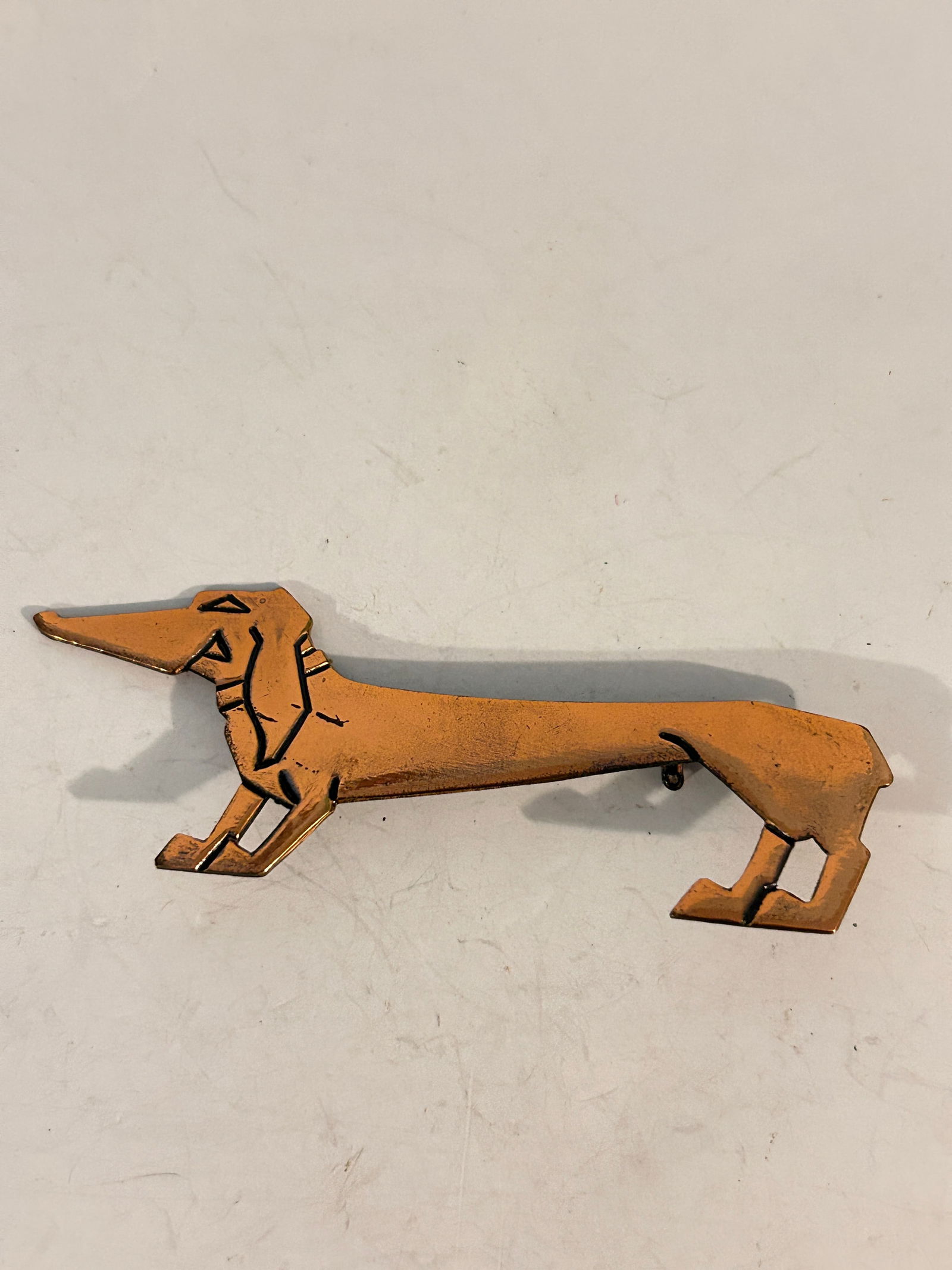 Vintage Copper Brooch dog (1 of 4)