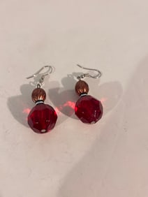 Vintage red acrylic Earrings