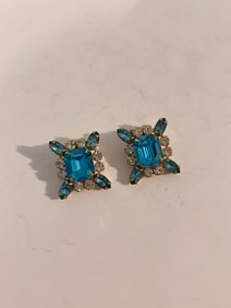 Vtg Rare Designer Adele Simpson Clip On Earrings 40's-50s