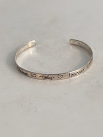 Vintage Sterling Silver Friends for Ever Bracelet 7"