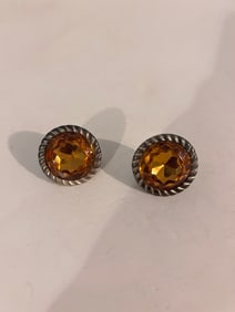 Vintage large glass post Earrings