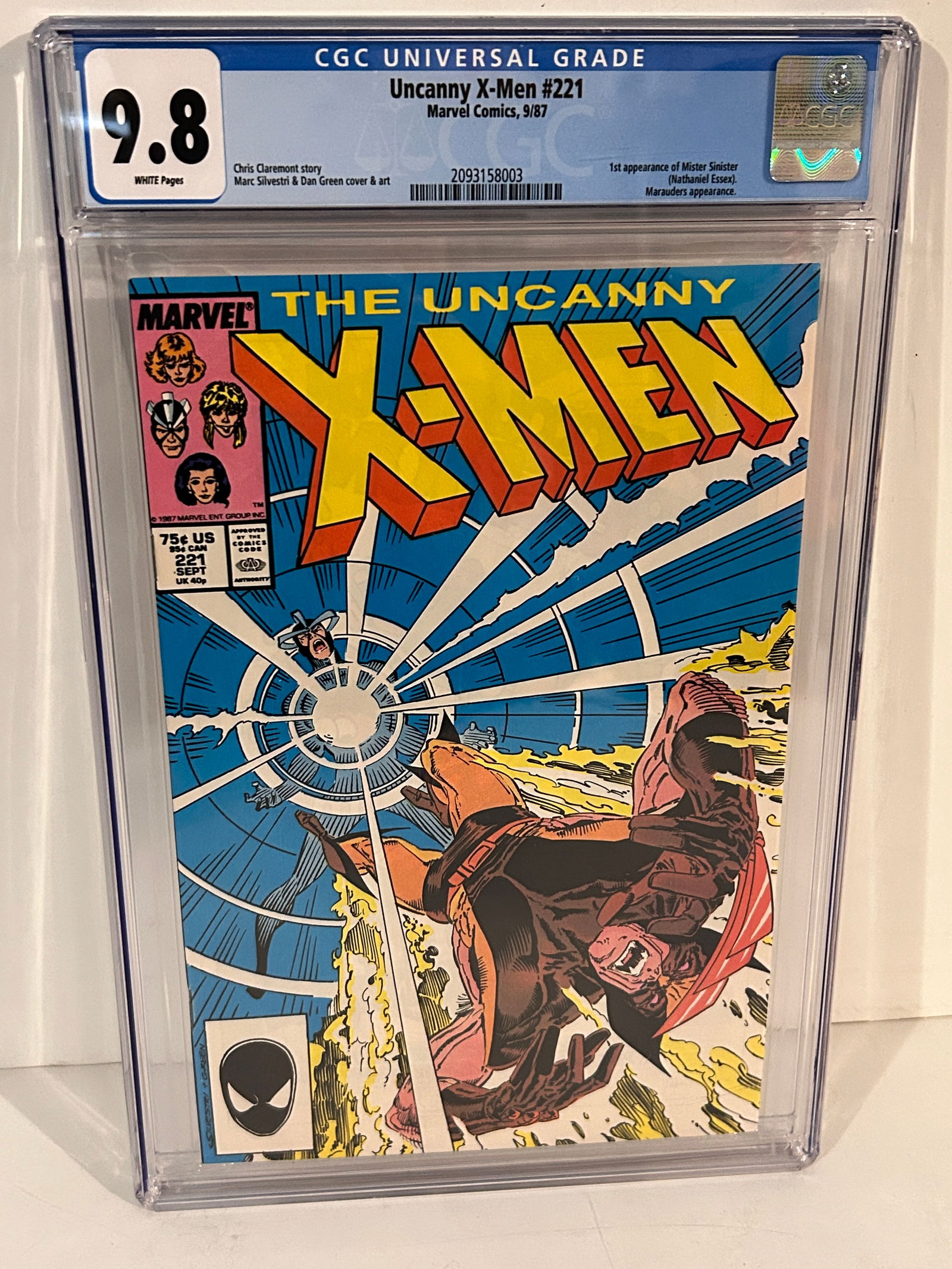Vintage Comic Book Uncanny X-Men #221 CGC 9.8 White 1st Appearance of Mister Sinister (1 of 2)