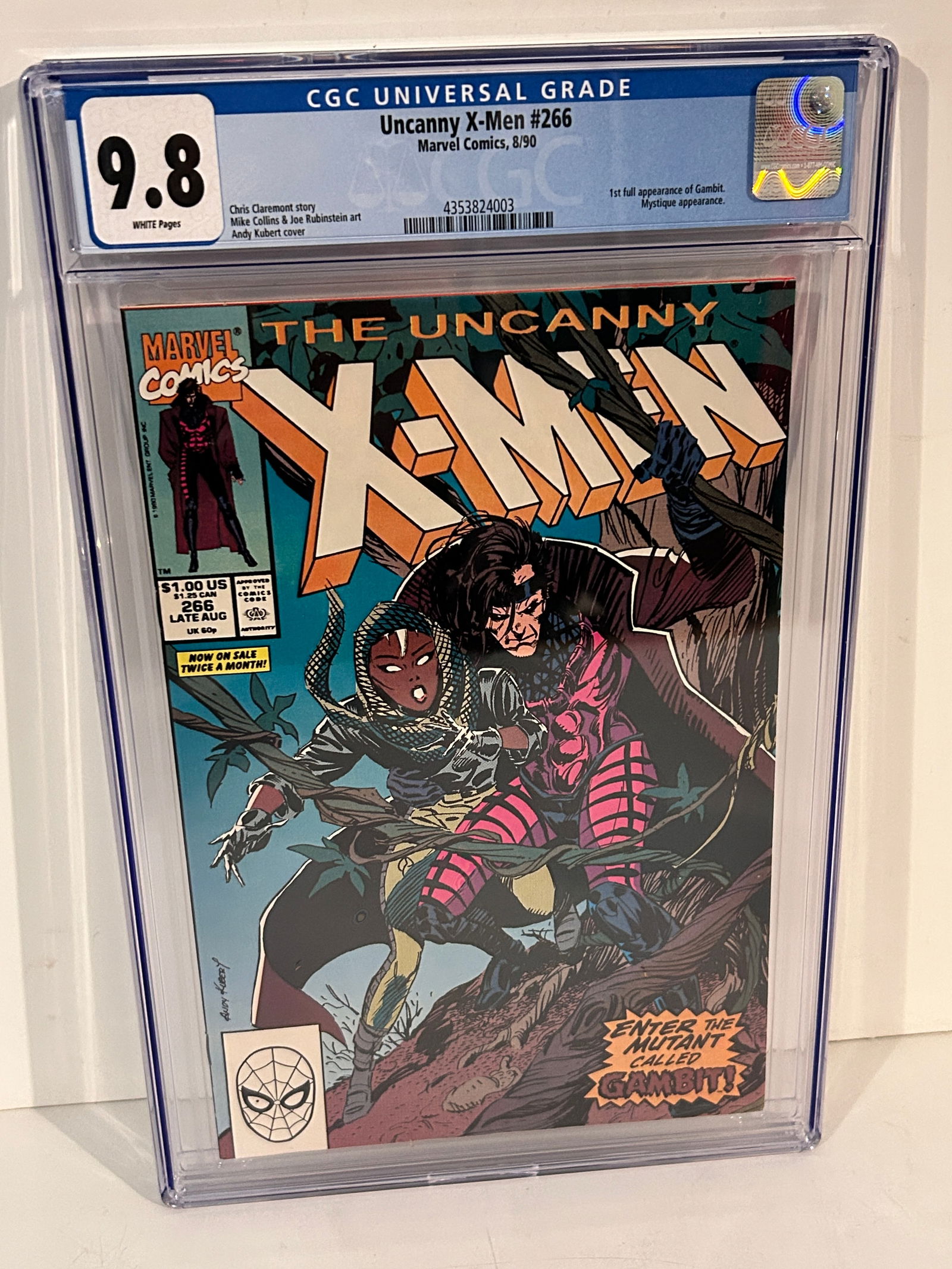 Vintage Comic Book X-MEN #266 CGC 9.8 Near Mint White Pages - First Gambit (Marvel 1990) (1 of 2)