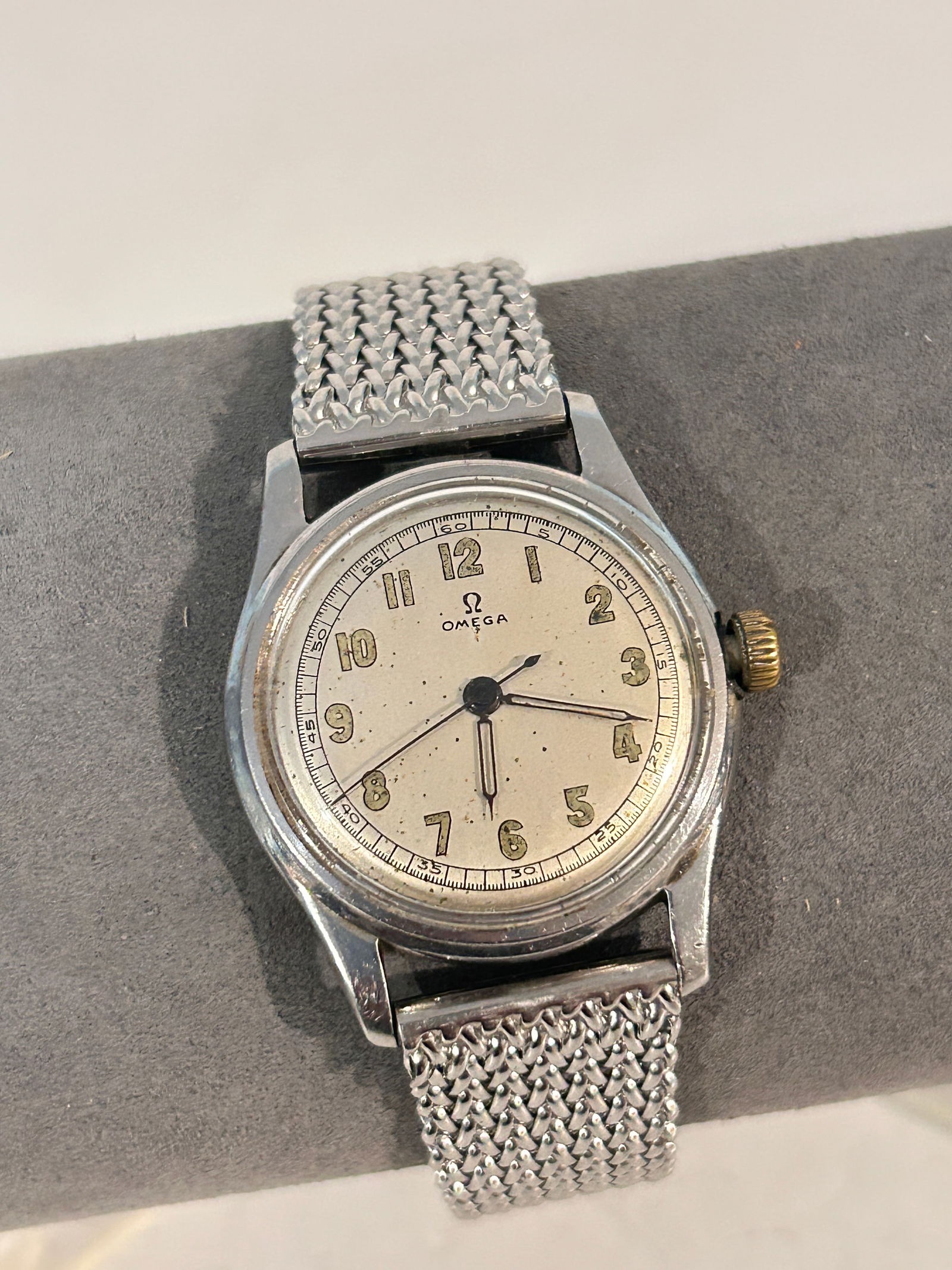 Vintage 1939-1943 Omega Military Men's 31mm Stainles working Watch inscripion on the back (1 of 6)