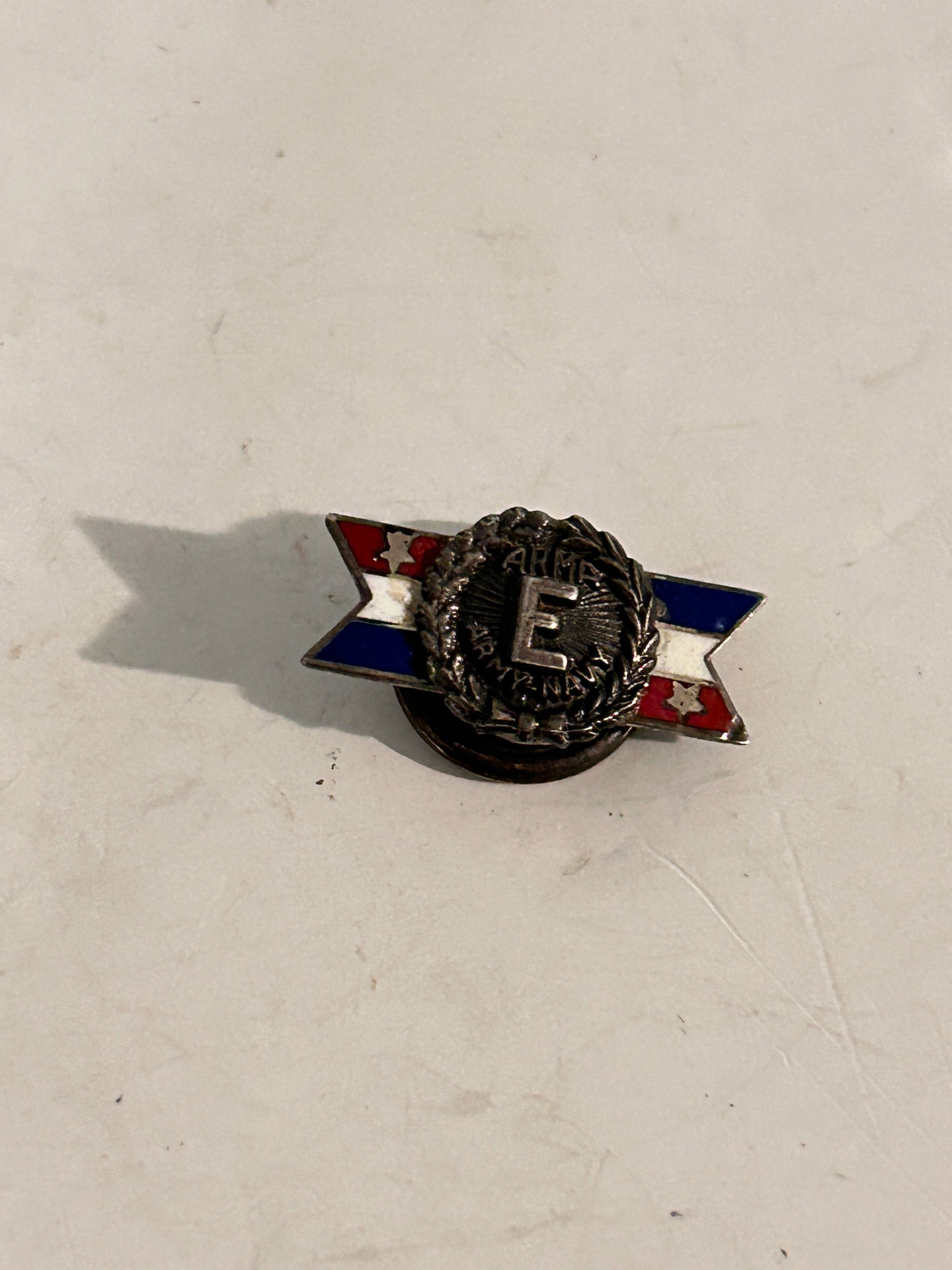 Vintage Sterling Silver WWII Arma 3rd Award E Pin: Vintage Sterling Silver WWII Arma 3rd Award E Pin Please view all photos as they are part of the description and condition of this Item, Feel free to contact me with questions or picture requests! Use