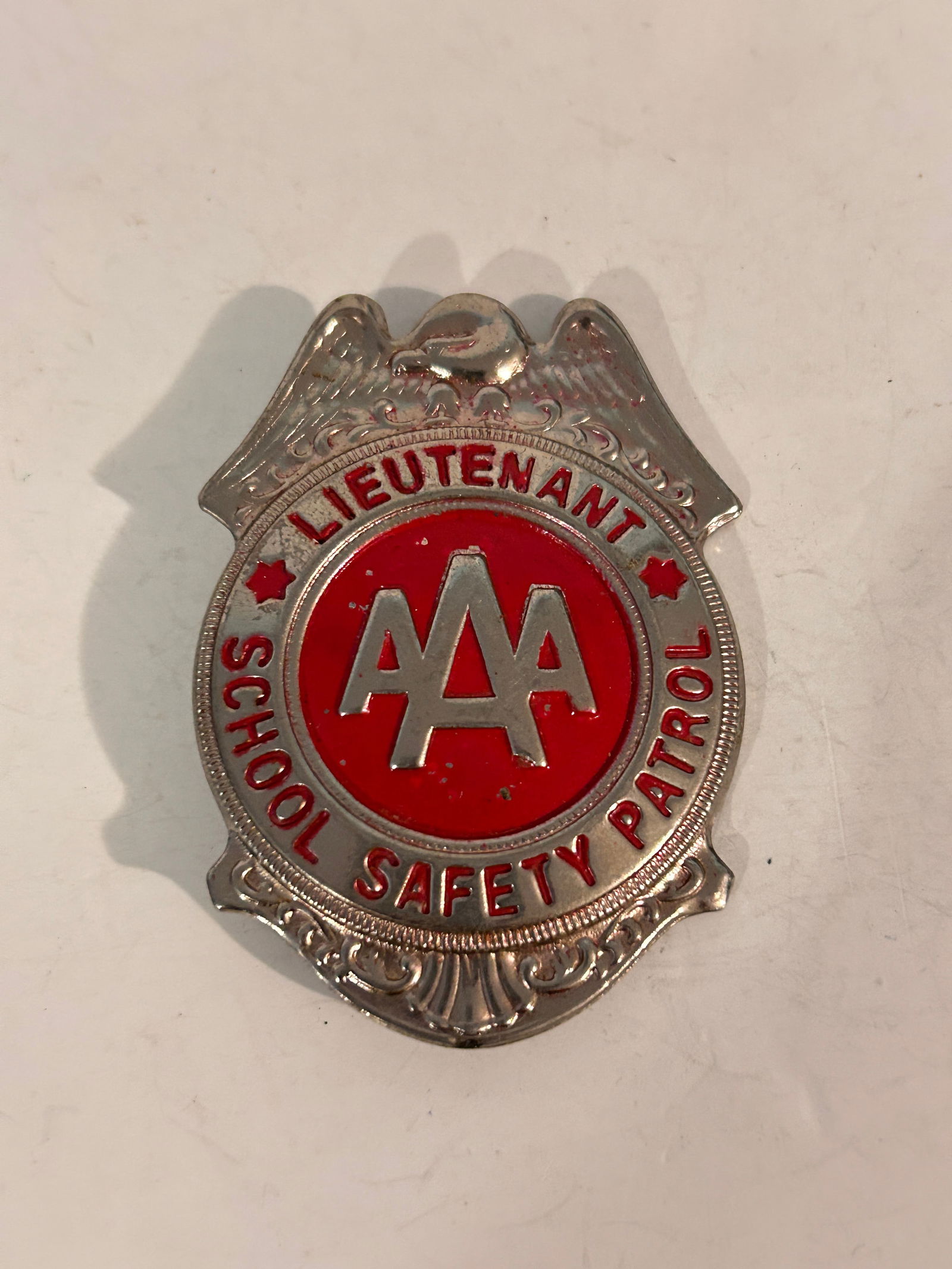Vintage AAA Lieutenant School Safetty red Badge (1 of 5)