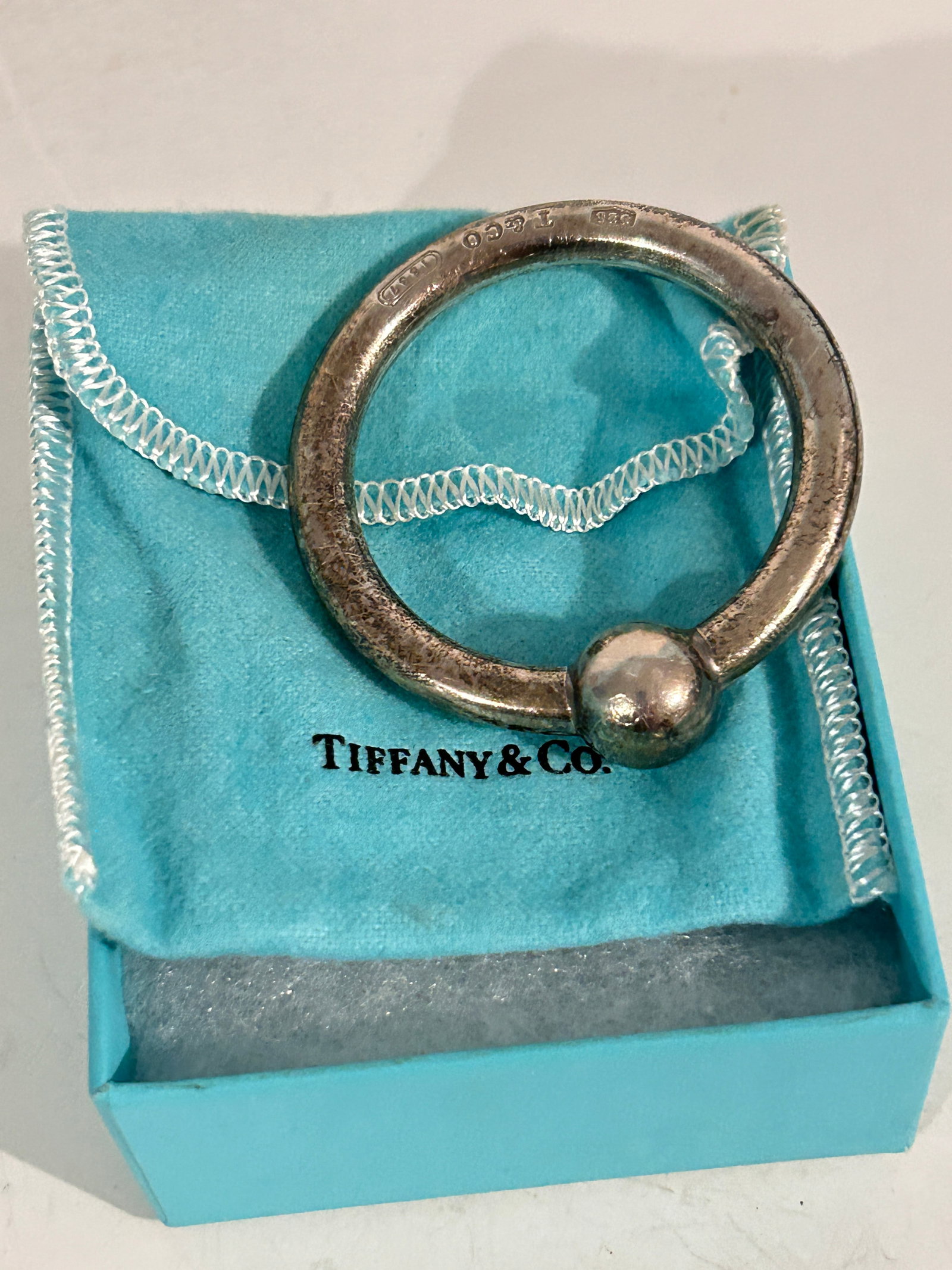 Tiffany & Co Sterling Silver Baby Round Rattle Teether Stamped: Tiffany & Co Sterling Silver Baby Round Rattle Teether Stamped Please view all photos as they are part of the description and condition of this Item, Feel free to contact me with questions or picture 
