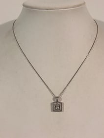 Vintage Sterling Silver pendant Necklace 16"