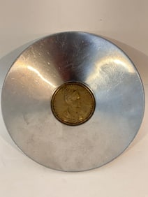 Vintage Maria Augusta Ferdinandi Coin Stainless Steel Bowl Italy