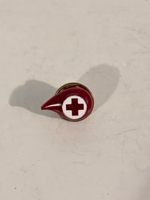 Vintage Red Cross Tiny Droplet Donor Lapel Pin Tack Collectible