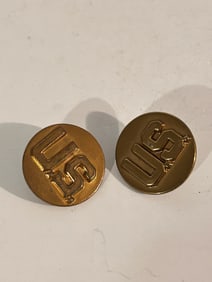 Vtg WW2 US Army Ordnance Corps Collar Disk Pin Brass