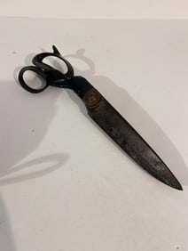 R Heinisch 14 inch antique tailor scissors Newark Sail Making Brass Engraved