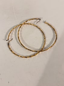 Vintage Sterling Silver Vermeal large hoop Earrings