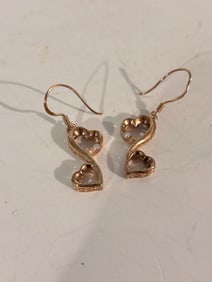 Vintage Sterling Silver heart Earrings
