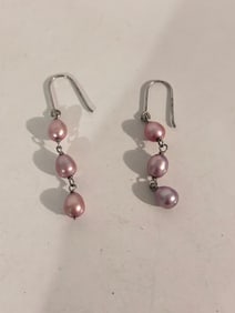 Vintage Sterling Silver pearl Earrings