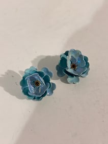 Vintage blue floral Earrings