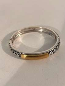 Vintage Brighten hinged gold tone Bracelet 7"