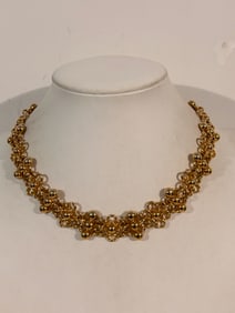 Vintage Gold Tone choker Necklace 15"