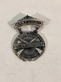 Vintage 1920s Winchester Junior Rifle Corps PRO MARKSMAN Badge Silver
