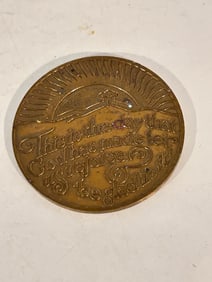 Scripture Medallion Blessing Brass w/ Patina Lord Bless & Keep You 1-3/4" dia