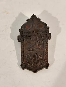 Antique Victorian Sunday World Walking Club badge pin