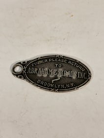 Vintage Abraham & Strauss Inc. Brooklyn, N.Y. Dept. Store Metal Charge Plate Fob