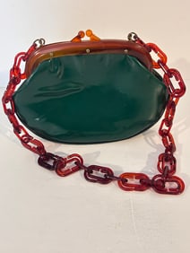 Vintage Green Lucite Purse