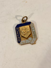 Vintage Queens College J.V. Basketball pendant