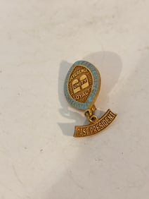 Gold Fill Jewish Womens League United Synagogue Enamel Lapel Pin Past President