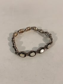 Vintage FAS 925 Mother Of Pearl Bracelet Sz 7.5"