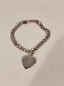 Vintage Sterling Silver tiffany style Bracelet Sz 7"